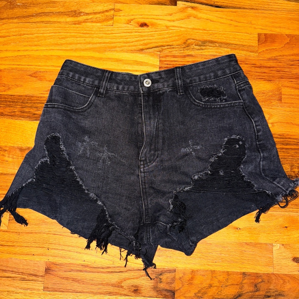 CIDER ripped jean shorts